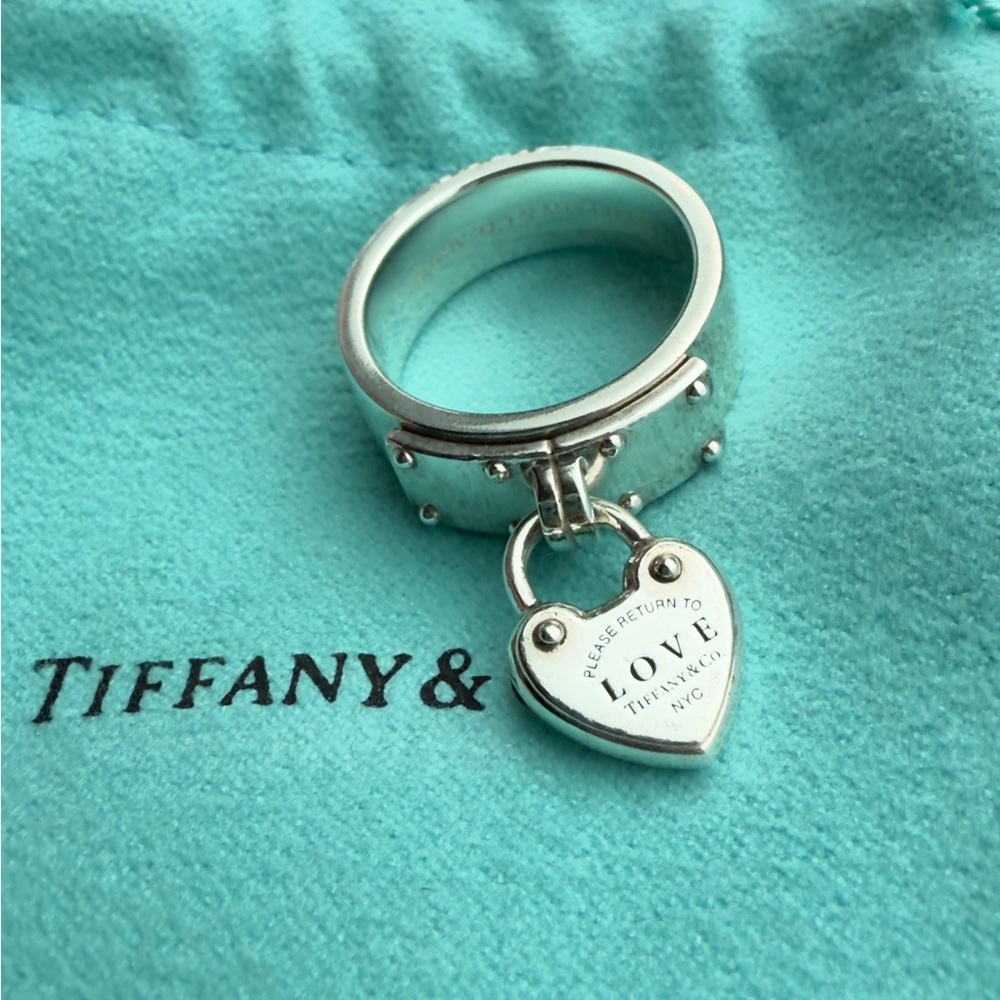 Tiffany & Co. Silver Love Charm Heart Ring